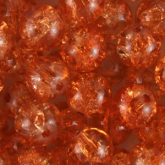 Koralik szklany 10 mm pomarańczowy ze spękaniami 1 szt