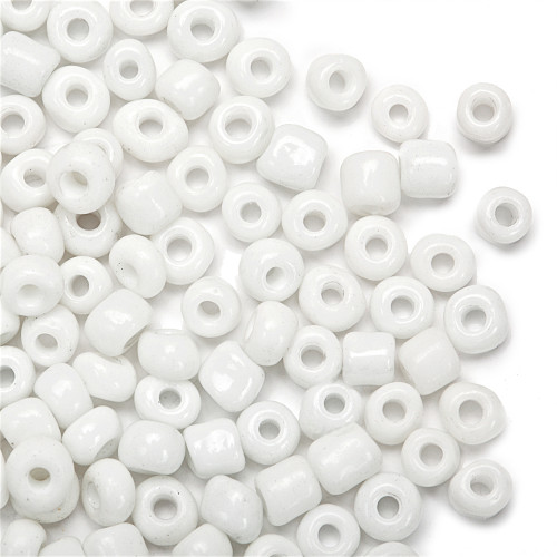Round beads large 6 (3.6 mm) white pack of 20 g
