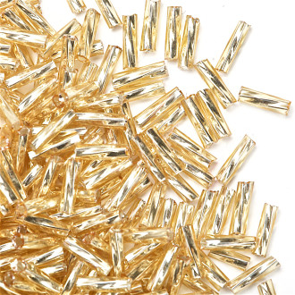 Twisted glass beads 3 (6 mm) gold pack of 20 g