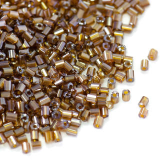 Chopped beads H (2.1 mm) brown iridescent pack of 20 g