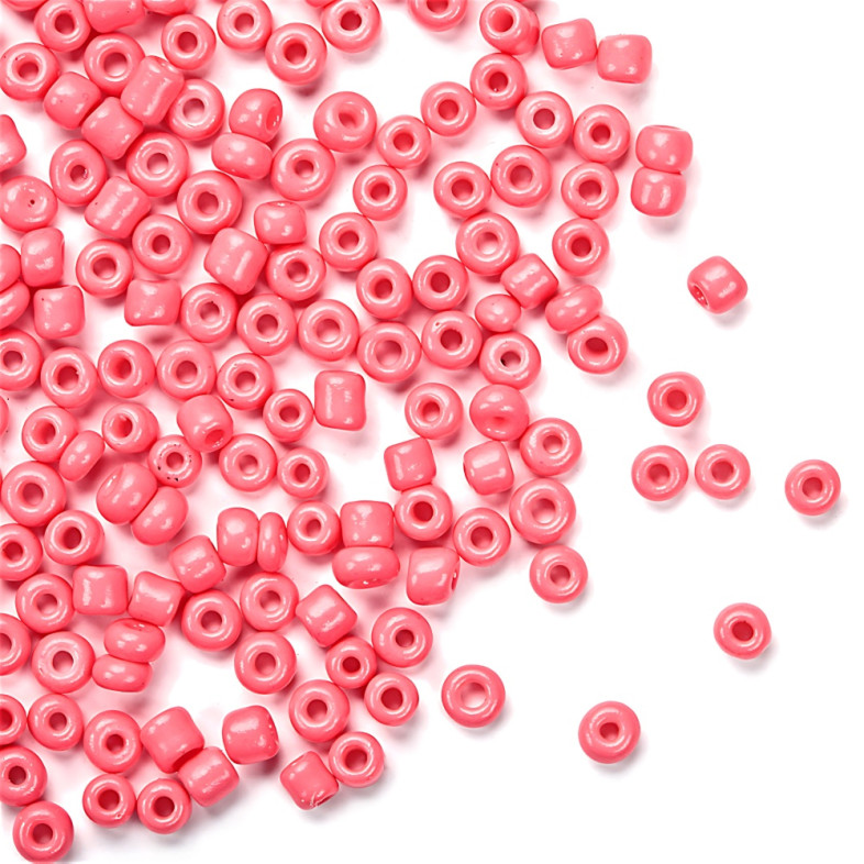 Small round beads 12 (1.8 mm) bright coral pack of 20 g