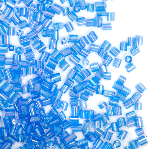 Chopped beads H (2.1 mm) blue rainbow pack of 20 g