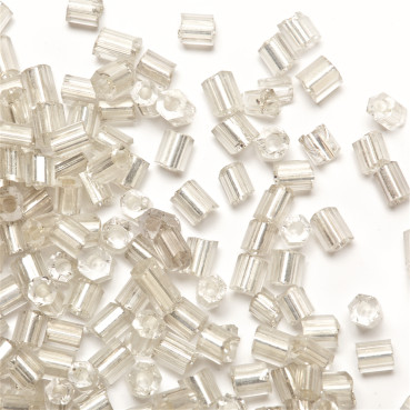 Chopped beads H (2.1 mm) transparent silver pack of 20 g