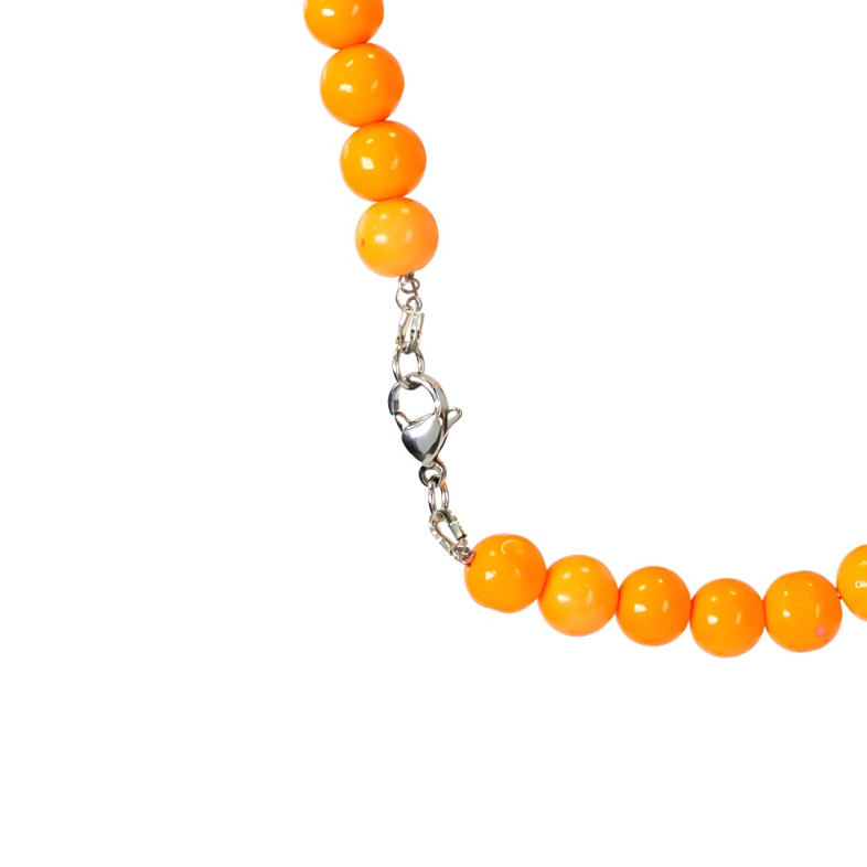 Necklace Orange Heart (handmade) 1 pc