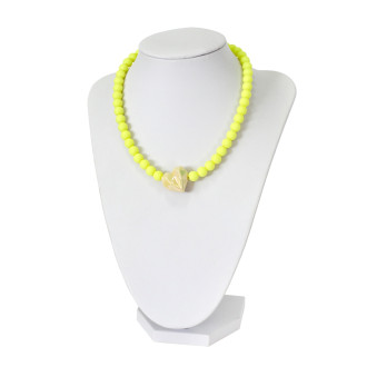 Necklace Heart yellow (handmade) 1 pc