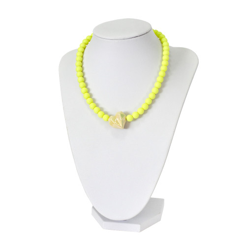 Necklace Heart yellow (handmade) 1 pc