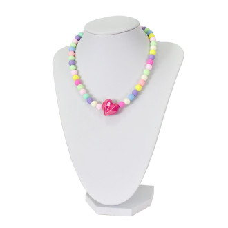 Necklace Heart mix of colors (handmade) 1 pc.