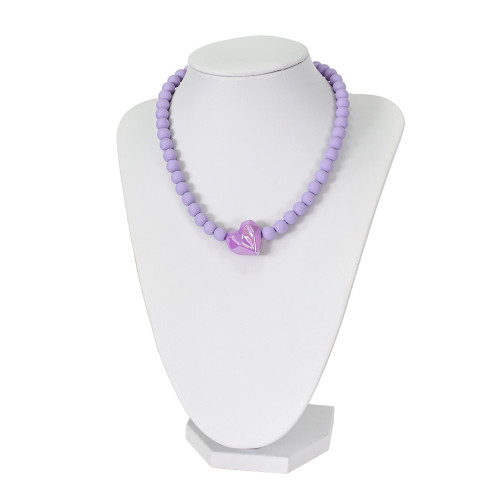 Necklace Heart purple (handmade) 1 pc