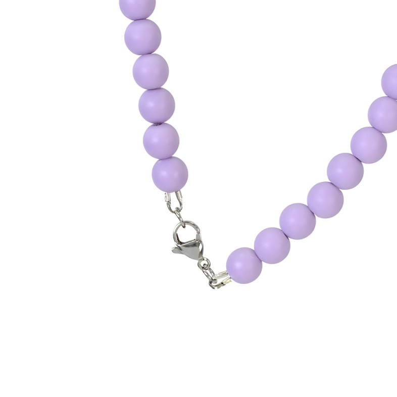 Necklace Heart purple (handmade) 1 pc