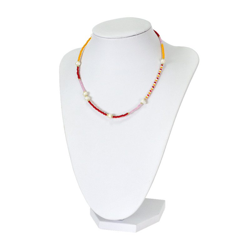 Necklace made of multi-colored beads and pearls (handmade) 1 pc.