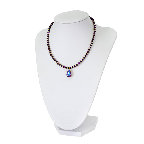 Necklace made of crystal beads with stones (handmade) rainbow 1 pc