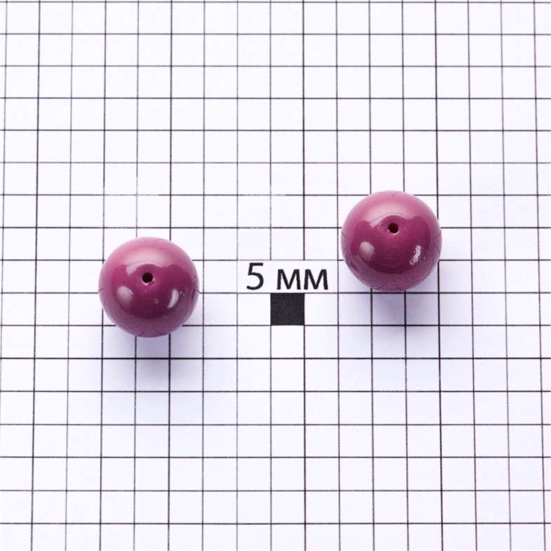 Glass bead 14 mm burgundy 1 pc