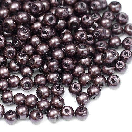 Glass bead for pearls 4 mm brown 1 pc