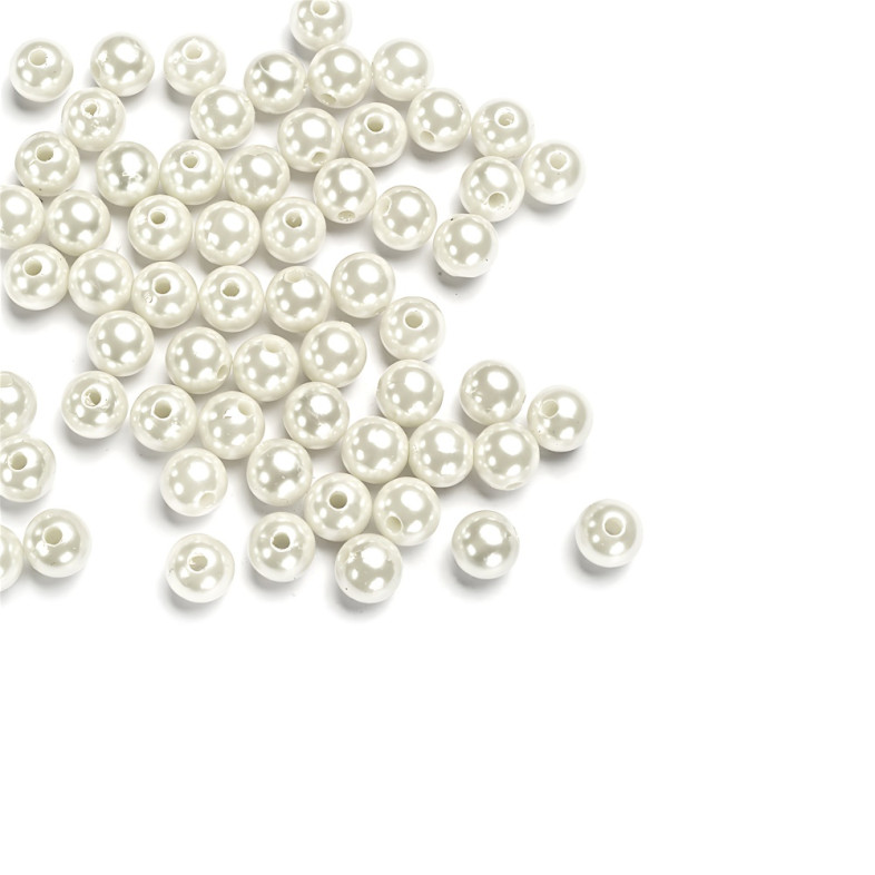 Plastic pearl bead 12 mm white 1 pc.