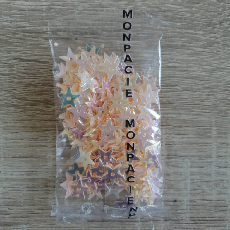 Star sequins 10 mm orange AB pack of 5 g