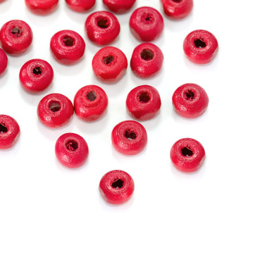 Wooden bead 6 mm red 1 pc.