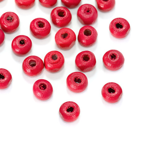 Wooden bead 6 mm red 1 pc.