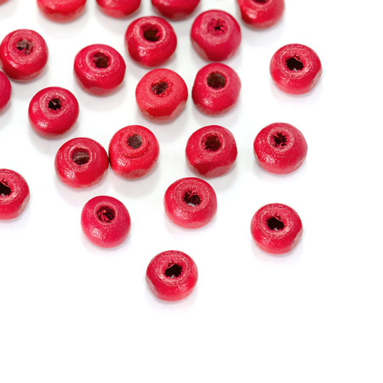 Wooden bead 6 mm red 1 pc.