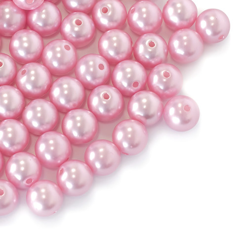 Koralik plastikowy imitujące perły 11 mm różowy 1 szt