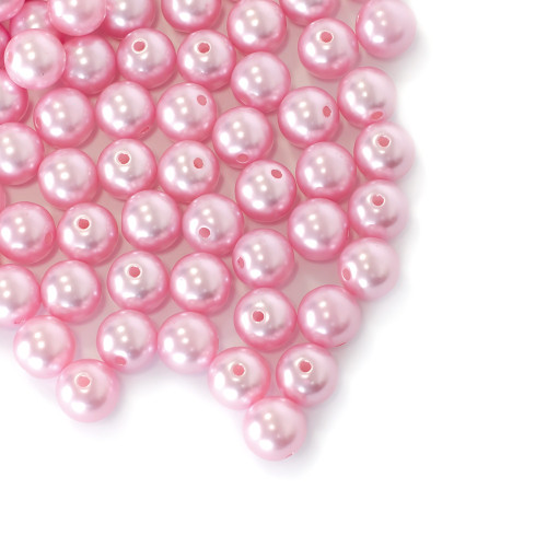 Plastic pearl bead 9 mm pink 1 pc.