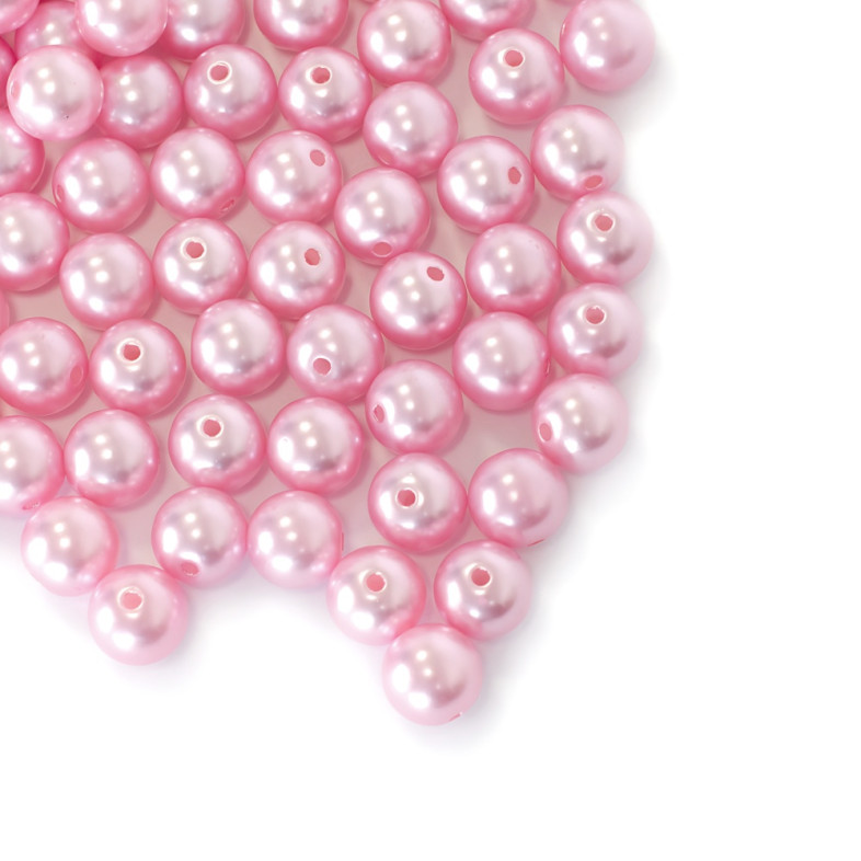 Plastic pearl bead 9 mm pink 1 pc.