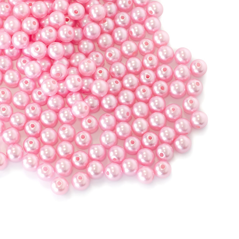 Plastic pearl bead 7 mm pink 1 pc.