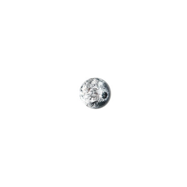 Plastic bead 14 mm transparent black broken glass 1 pc.
