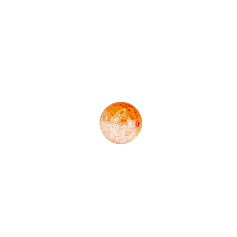 Plastic bead 12 mm transparent orange broken glass 1 pc.