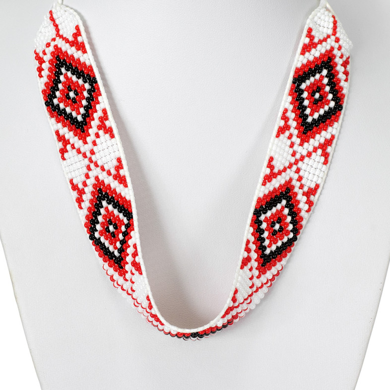 Choker Vyshyvanka biały (ręcznie wykonany) 1 szt