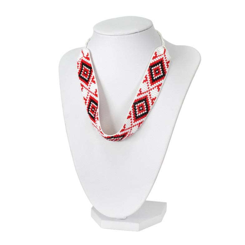 Choker Vyshyvanka biały (ręcznie wykonany) 1 szt