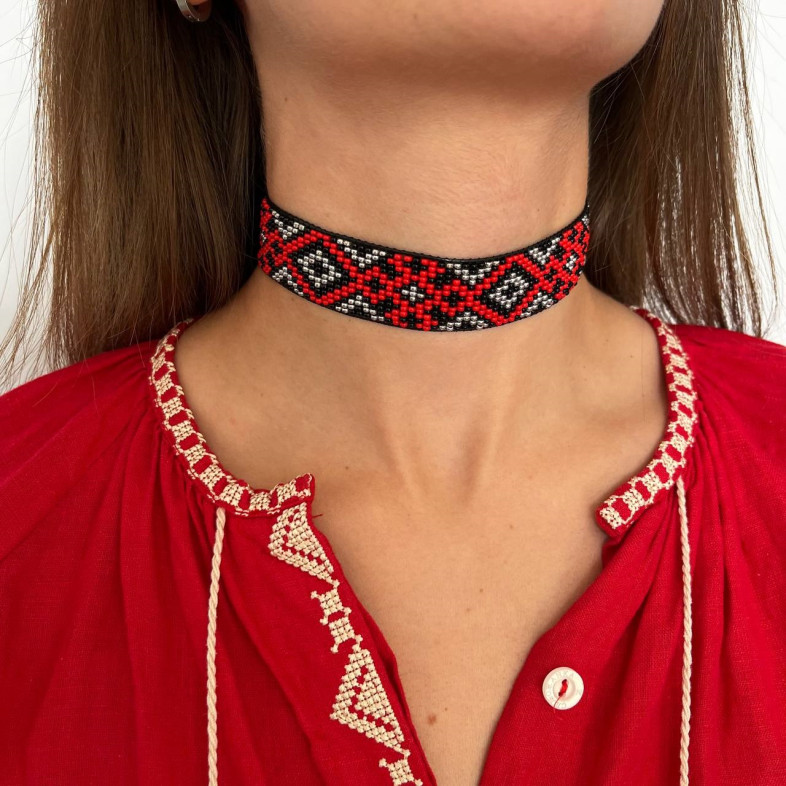 Ethnic style choker (handmade) 1 pc