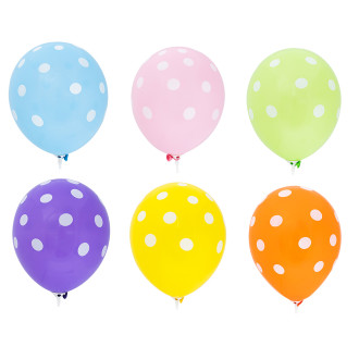 Balon lateksowy z kropkami 30 cm mix kolorów 1 szt