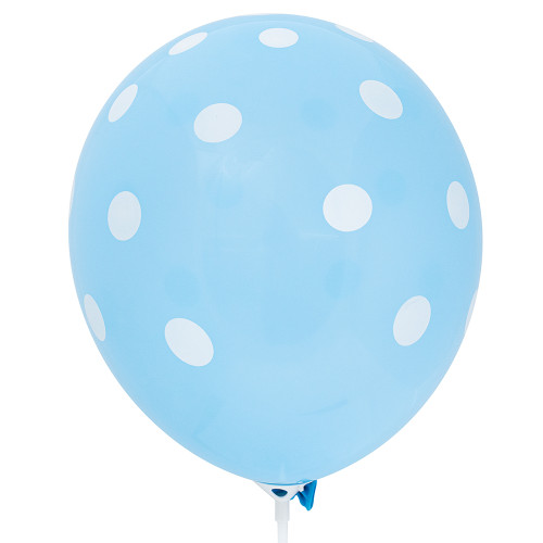 Latex ball with dots 30 cm blue 1 pc