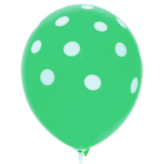 Balon lateksowy z kropkami 30 cm zielony 1 szt