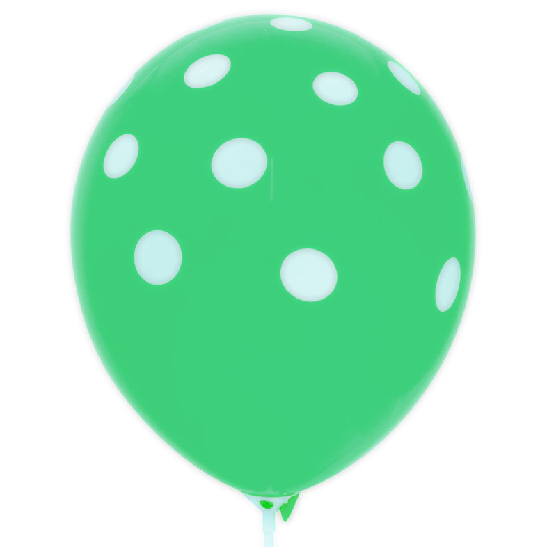 Balon lateksowy z kropkami 30 cm zielony 1 szt