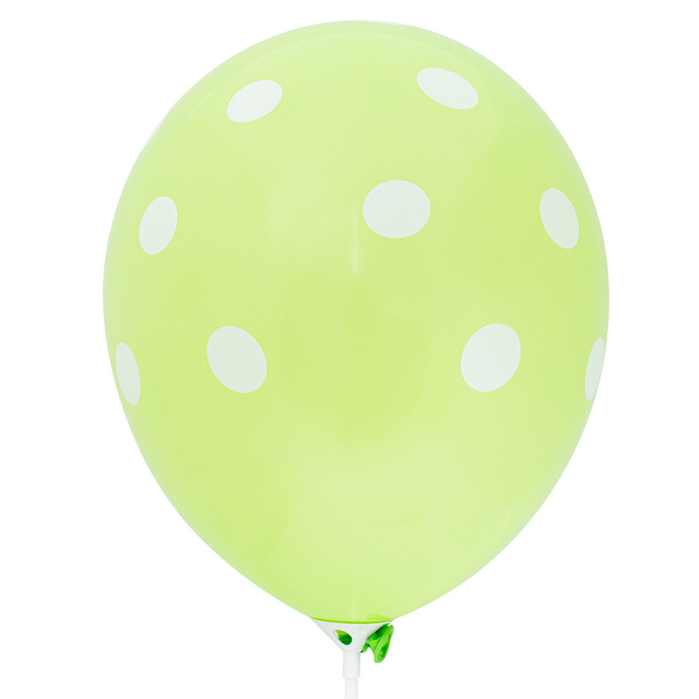 Balon lateksowy z kropkami 30 cm jasno-zielony 1 szt