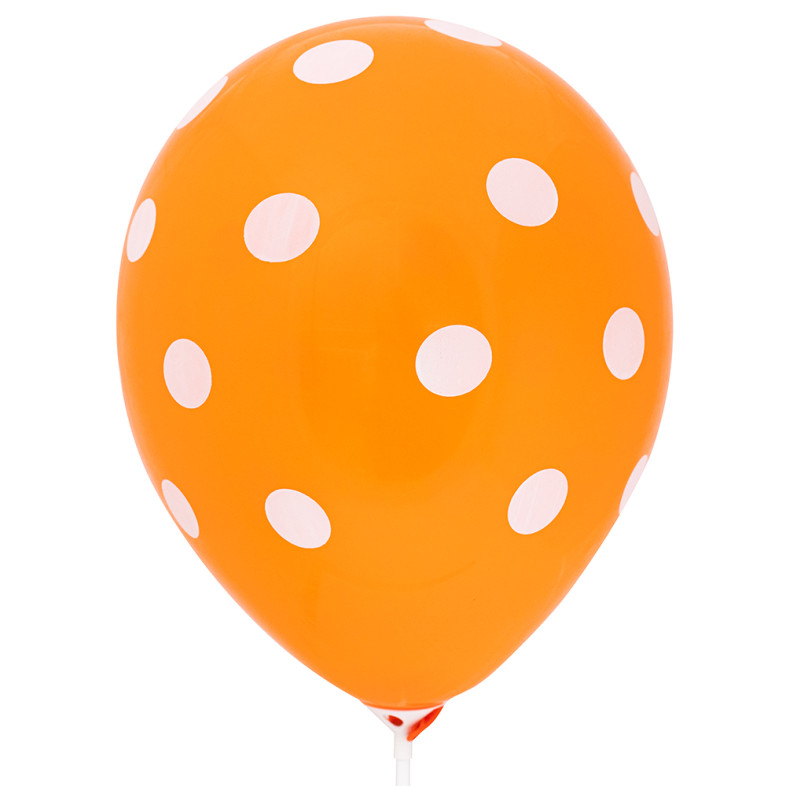 Balon lateksowy z kropkami 30 cm pomarańczowy 1 szt