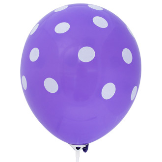 Balon lateksowy z kropkami 30 cm fioletowy 1 szt