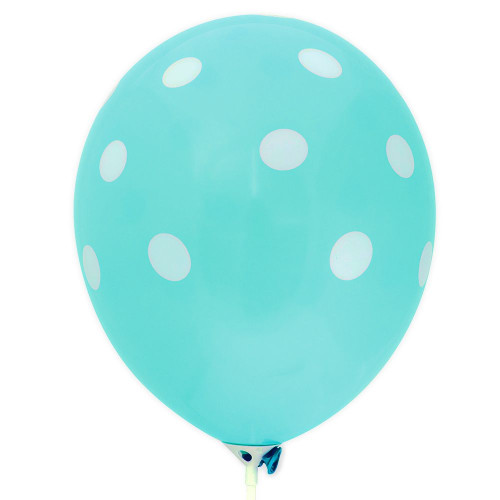 Latex ball with dots 30 cm turquoise 1 pc