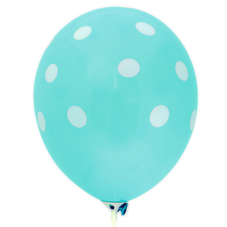 Balon lateksowy z kropkami 30 cm turkusowy 1 szt