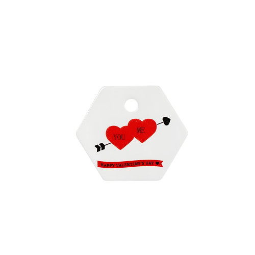 Paper label 30×35 mm YOU ME Happy Valentine's day white 1 pc.