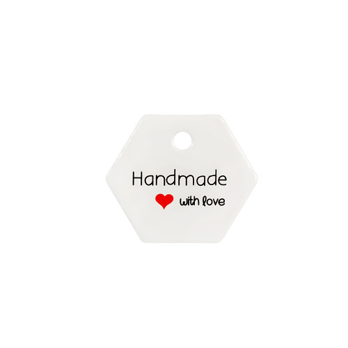 Paper label 30×35 mm Handmade white 1 pc.