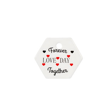 Etykieta papierowa 30x35 mm Forever love day together biały 1 szt
