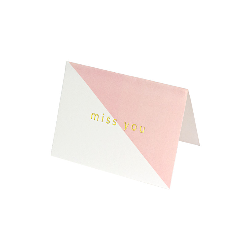 Postcard For you 75×105 mm Miss you white and pink 1 pc.