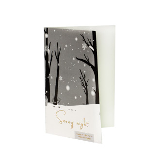 Pocztówka 120x85 mm czerni i bieli Snowy night 1 szt