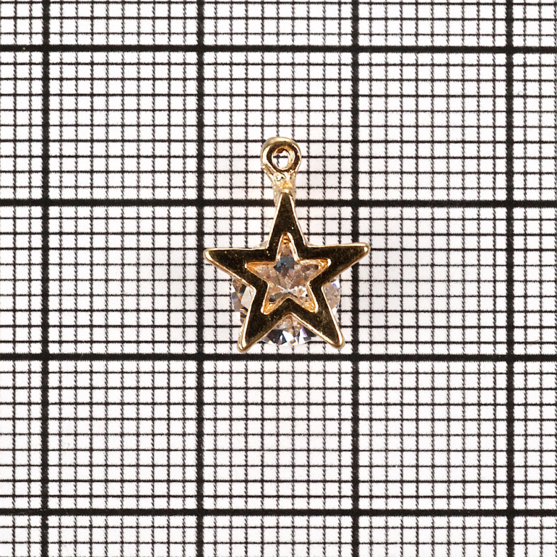 Metal pendant Star gold 1 pc.