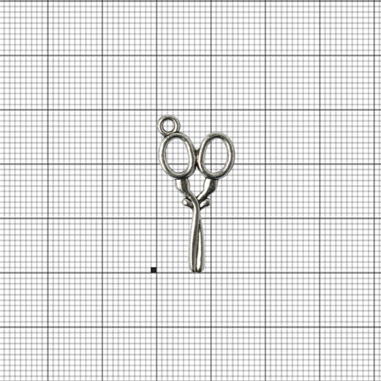 Metal pendant Scissors cupronickel 1 pc