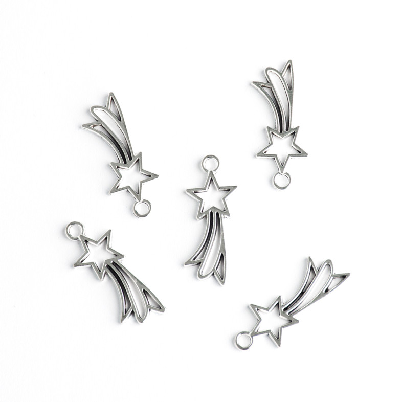 Metal pendant Shooting star cupronickel 1 pc
