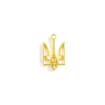 Metal pendant with the coat of arms of Ukraine, gold, 1 pc.