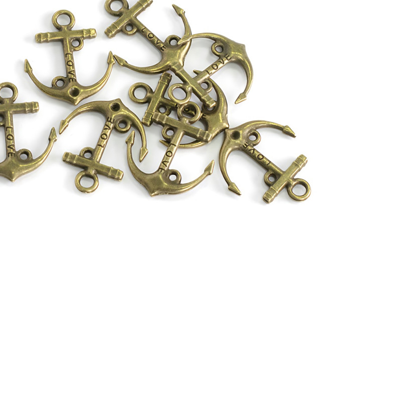 Metal pendant Anchor bronze 1 pc.